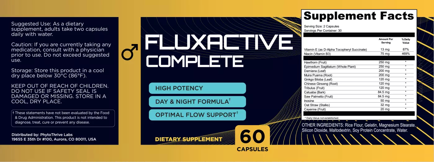 FluxactiveComplete Supplement Fact